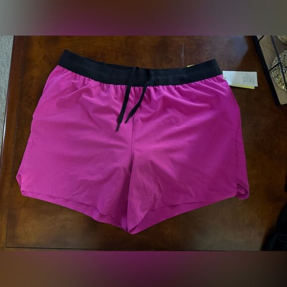 All In Motion Men's Lined Run Shorts 5" 3G8590 Hot Pink Black Teim NWT L - Picture 2 of 7